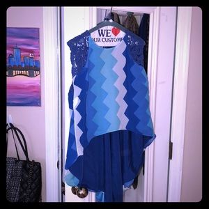 Blue DRESS THE POPULATION blouse